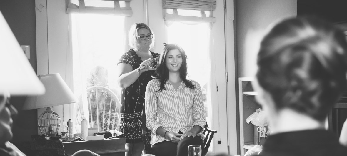 Krista MacLeod of Indulge Hair Studio hairstyling for wedding